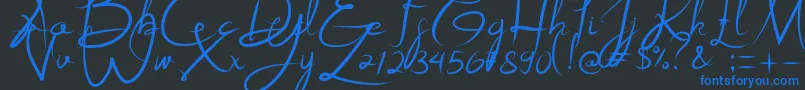 Alestraza-Schriftart – Blaue Schriften auf schwarzem Hintergrund