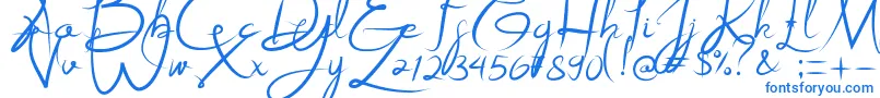 Alestraza-Schriftart – Blaue Schriften auf weißem Hintergrund