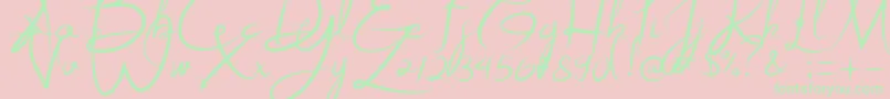 More about Alestraza Font Alestraza Font – Green Fonts on Pink Background