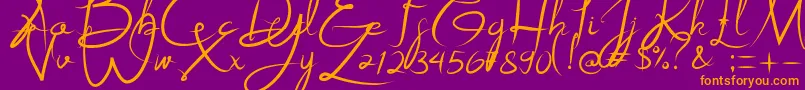 Alestraza Font – Orange Fonts on Purple Background