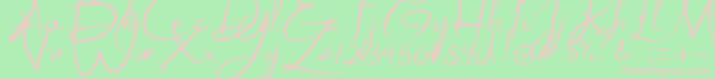 Alestraza Font – Pink Fonts on Green Background