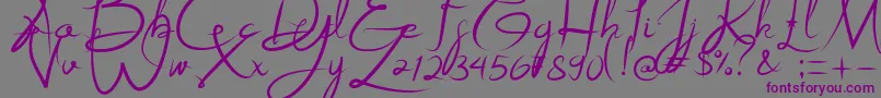 Alestraza-Schriftart – Violette Schriften auf grauem Hintergrund