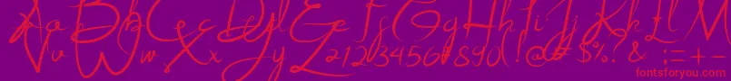 Alestraza-Schriftart – Rote Schriften auf violettem Hintergrund