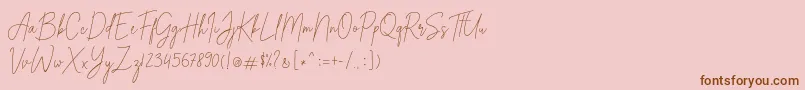 Alexander Lettering-Schriftart – Braune Schriften auf rosa Hintergrund