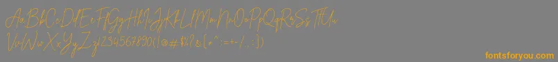 Alexander Lettering-fontti – oranssit fontit harmaalla taustalla