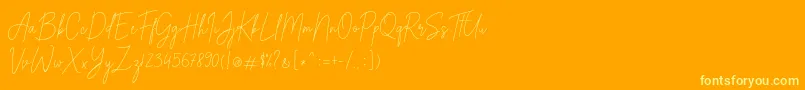Alexander Lettering-Schriftart – Gelbe Schriften auf orangefarbenem Hintergrund
