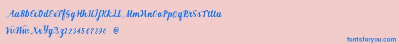 Alexander Regular  Demo Font – Blue Fonts on Pink Background