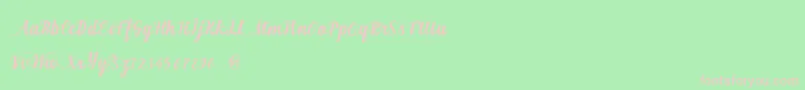 Alexander Regular  Demo Font – Pink Fonts on Green Background