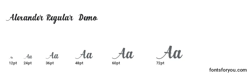 Alexander Regular  Demo Font Sizes