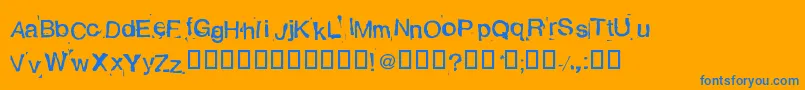 Alexandras Stempelkasten Font – Blue Fonts on Orange Background
