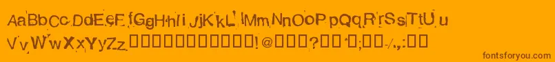 Alexandras Stempelkasten Font – Brown Fonts on Orange Background