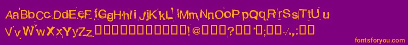 Alexandras Stempelkasten Font – Orange Fonts on Purple Background
