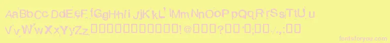 Alexandras Stempelkasten Font – Pink Fonts on Yellow Background