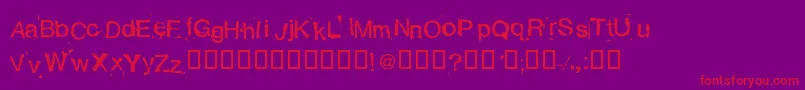 Alexandras Stempelkasten-fontti – punaiset fontit violetilla taustalla