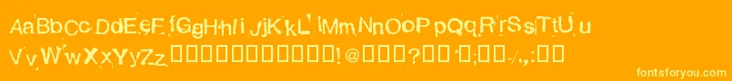 Alexandras Stempelkasten Font – Yellow Fonts on Orange Background