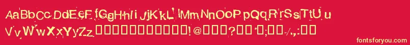 Alexandras Stempelkasten Font – Yellow Fonts on Red Background