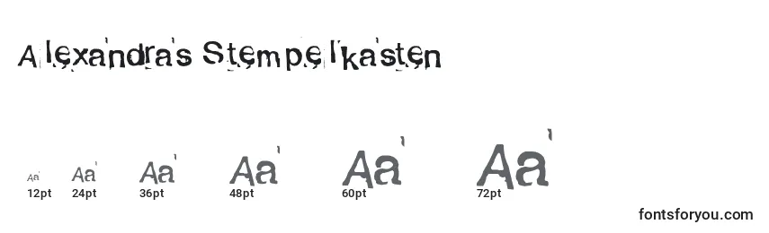 Размеры шрифта Alexandras Stempelkasten