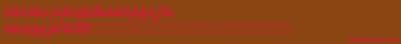 Czcionka Alexandria PersonalUse – czerwone czcionki na brązowym tle