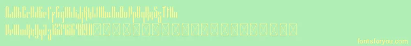 Czcionka Alexandria PersonalUse – żółte czcionki na zielonym tle