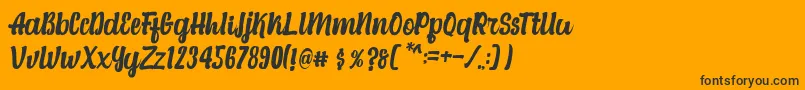 Alexandria Script Font – Black Fonts on Orange Background