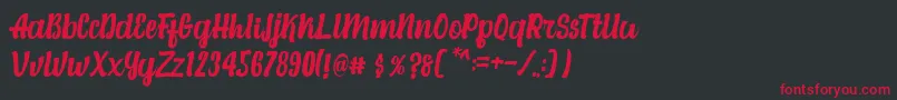 Alexandria Script Font – Red Fonts on Black Background