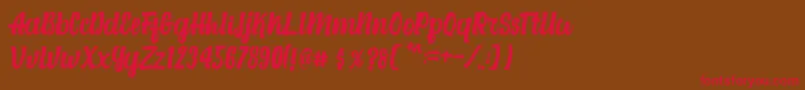Alexandria Script Font – Red Fonts on Brown Background