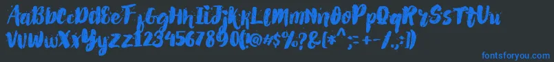 Шрифт AlexDirte Brush Font – синие шрифты на чёрном фоне