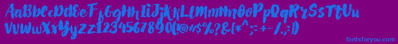Шрифт AlexDirte Brush Font – синие шрифты на фиолетовом фоне