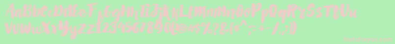 AlexDirte Brush Font-fontti – vaaleanpunaiset fontit vihreällä taustalla