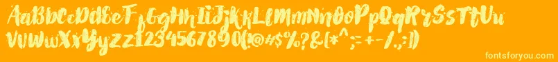 Fonte AlexDirte Brush Font – fontes amarelas em um fundo laranja