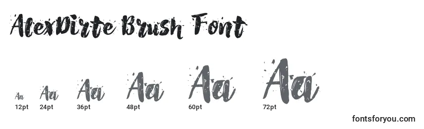 Размеры шрифта AlexDirte Brush Font
