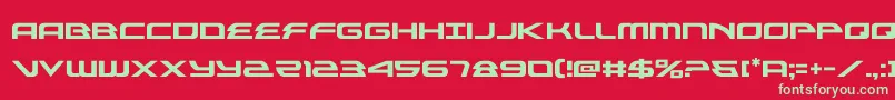 フォントalexisv3 – 赤い背景に緑の文字