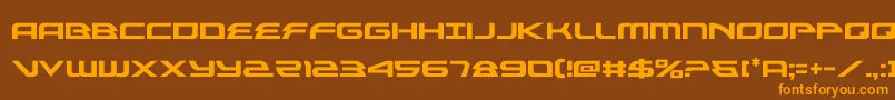 alexisv3-Schriftart – Orangefarbene Schriften auf braunem Hintergrund