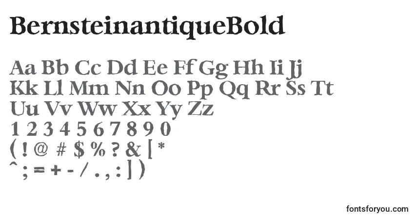 BernsteinantiqueBold-fontti – aakkoset, numerot, erikoismerkit