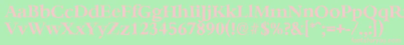 BernsteinantiqueBold-Schriftart – Rosa Schriften auf grünem Hintergrund