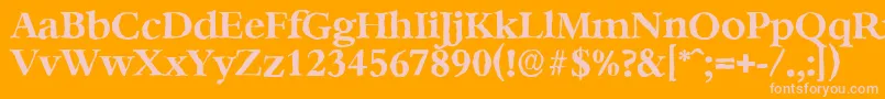 BernsteinantiqueBold-Schriftart – Rosa Schriften auf orangefarbenem Hintergrund