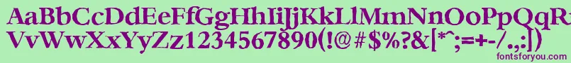 BernsteinantiqueBold Font – Purple Fonts on Green Background