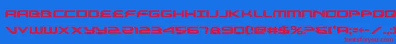 alexisv3-Schriftart – Rote Schriften auf blauem Hintergrund