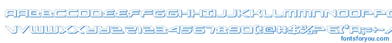 フォントalexisv33d – 白い背景に青い文字