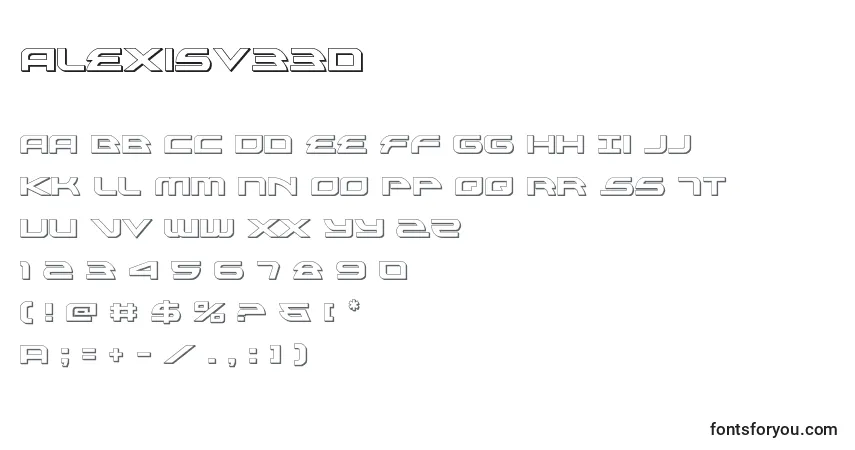 A fonte Alexisv33d (119042) – alfabeto, números, caracteres especiais
