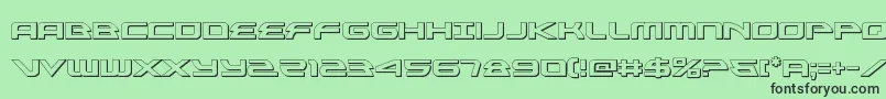 alexisv33d-fontti – mustat fontit vihreällä taustalla