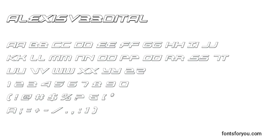 Alexisv33dital (119044)-fontti – aakkoset, numerot, erikoismerkit