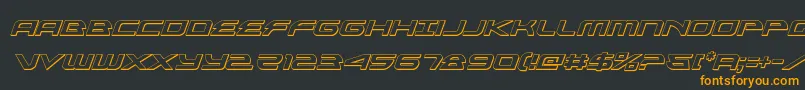 フォントalexisv33dital – 黒い背景にオレンジの文字