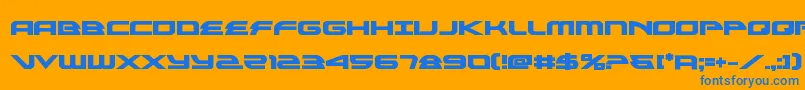 alexisv3bold-Schriftart – Blaue Schriften auf orangefarbenem Hintergrund