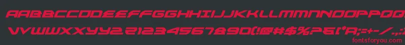 フォントalexisv3boldital – 黒い背景に赤い文字