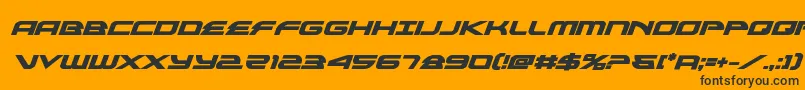 Fonte alexisv3boldital – fontes pretas em um fundo laranja