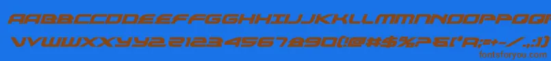 alexisv3boldital-Schriftart – Braune Schriften auf blauem Hintergrund