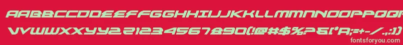 Fonte alexisv3boldital – fontes verdes em um fundo vermelho