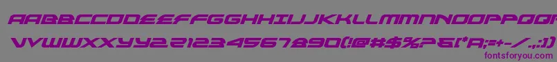 Czcionka alexisv3boldital – fioletowe czcionki na szarym tle