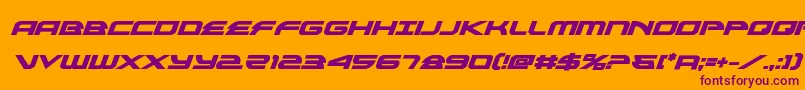 alexisv3boldital-Schriftart – Violette Schriften auf orangefarbenem Hintergrund